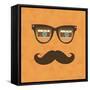 Vintage Hipster Background. Sunglasses Reflection Camera-AnnaKukhmar-Framed Stretched Canvas