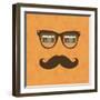 Vintage Hipster Background. Sunglasses Reflection Camera-AnnaKukhmar-Framed Art Print