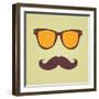 Vintage Hipster Background. Sunglasses Reflection Orange-AnnaKukhmar-Framed Art Print