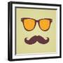 Vintage Hipster Background. Sunglasses Reflection Orange-AnnaKukhmar-Framed Art Print