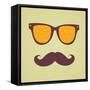 Vintage Hipster Background. Sunglasses Reflection Orange-AnnaKukhmar-Framed Stretched Canvas