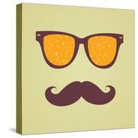 Vintage Hipster Background. Sunglasses Reflection Orange-AnnaKukhmar-Stretched Canvas