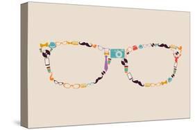 Vintage Hipster Icon Glasses-cienpies-Stretched Canvas