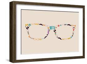 Vintage Hipster Icon Glasses-cienpies-Framed Art Print