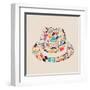 Vintage Hipster Icon Hat-cienpies-Framed Art Print