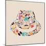 Vintage Hipster Icon Hat-cienpies-Mounted Premium Giclee Print