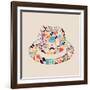 Vintage Hipster Icon Hat-cienpies-Framed Art Print