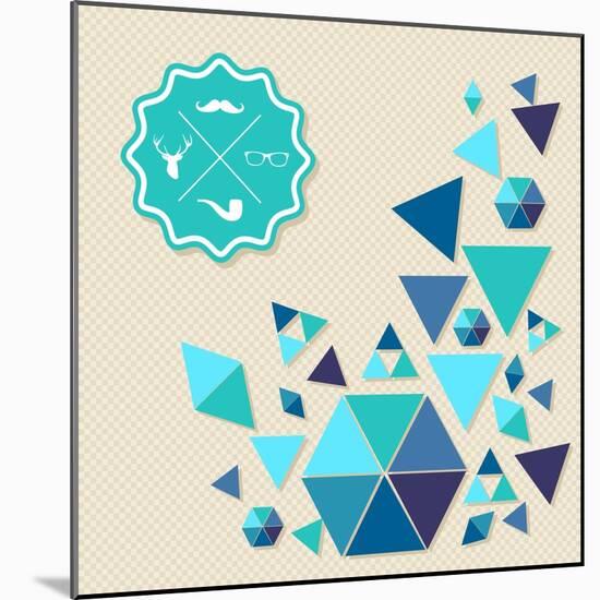 Vintage Hipster Label Icons with Geometric Elements-cienpies-Mounted Art Print