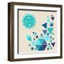 Vintage Hipster Label Icons with Geometric Elements-cienpies-Framed Art Print