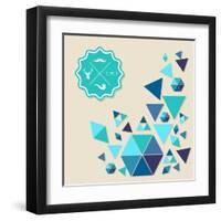 Vintage Hipster Label Icons with Geometric Elements-cienpies-Framed Art Print