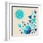 Vintage Hipster Label Icons with Geometric Elements-cienpies-Framed Art Print