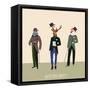 Vintage Hipsters Trendy Illustration-run4it-Framed Stretched Canvas