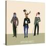 Vintage Hipsters Trendy Illustration-run4it-Stretched Canvas