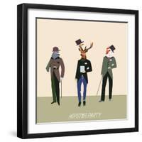 Vintage Hipsters Trendy Illustration-run4it-Framed Art Print