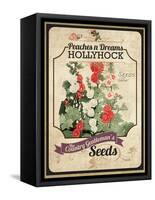 Vintage Hollyhock Seed Packet-null-Framed Stretched Canvas