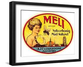 Vintage Honey Label-null-Framed Art Print