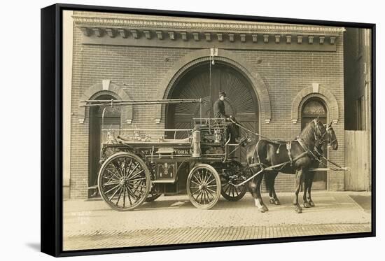 Vintage Horse-Drawn Fire Wagon-null-Framed Stretched Canvas