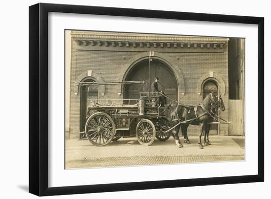 Vintage Horse-Drawn Fire Wagon-null-Framed Art Print