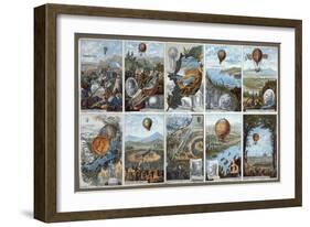 Vintage Hot Air Balloons Card-null-Framed Giclee Print