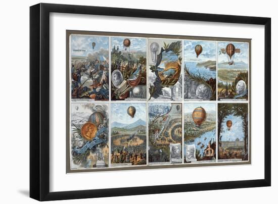 Vintage Hot Air Balloons Card-null-Framed Giclee Print