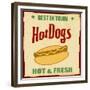 Vintage Hot Dog Grunge Poster-radubalint-Framed Premium Giclee Print