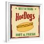 Vintage Hot Dog Grunge Poster-radubalint-Framed Premium Giclee Print