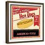 Vintage Hot Dog Grunge Poster-radubalint-Framed Premium Giclee Print