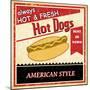 Vintage Hot Dog Grunge Poster-radubalint-Mounted Premium Giclee Print