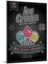 Vintage Ice Cream Poster - Chalkboard-avean-Mounted Art Print