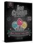 Vintage Ice Cream Poster - Chalkboard-avean-Stretched Canvas