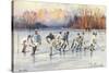 Vintage Ice Hockey, Telluride, Colorado-null-Stretched Canvas