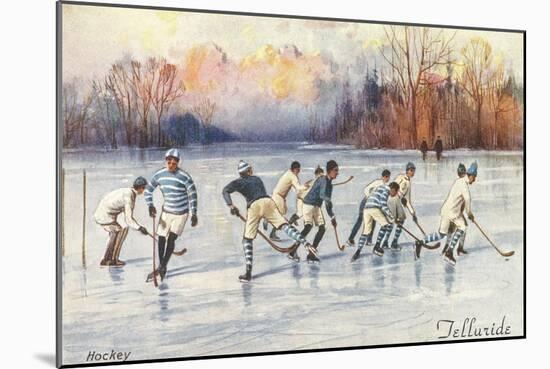 Vintage Ice Hockey, Telluride, Colorado-null-Mounted Art Print