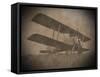 Vintage Image of a Biplane Parked on the Grass-null-Framed Stretched Canvas