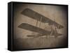 Vintage Image of a Biplane Parked on the Grass-null-Framed Stretched Canvas