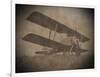 Vintage Image of a Biplane Parked on the Grass-null-Framed Art Print