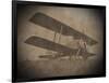 Vintage Image of a Biplane Parked on the Grass-null-Framed Art Print