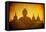 Vintage Image Of Buddha Statue At Borobudur Temple, Java, Indonesia-javarman-Framed Stretched Canvas