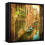 Vintage Image of Venetian Canals-javarman-Framed Stretched Canvas