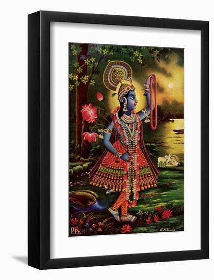 Vintage Indian Bazaar-null-Framed Art Print