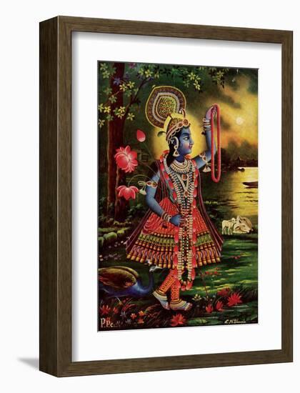 Vintage Indian Bazaar-null-Framed Art Print