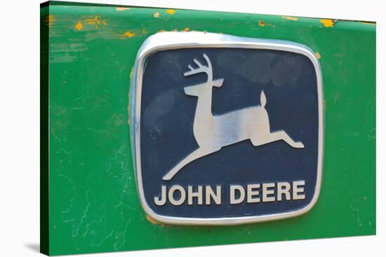 Vintage John Deere Tractor Metal Emblem Photo Poster-null-Stretched Canvas