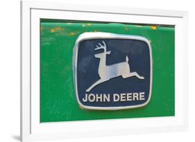 Vintage John Deere Tractor Metal Emblem-null-Framed Photo