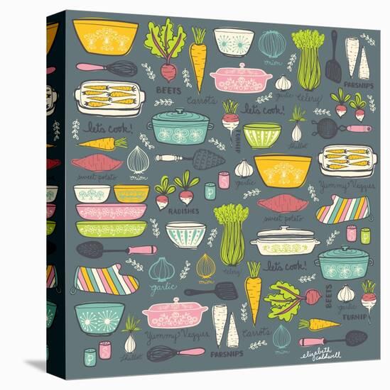 Vintage Kitchen-Elizabeth Caldwell-Stretched Canvas