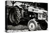 Vintage Kubota L225 Tractor Black and White Art Print Poster-null-Stretched Canvas