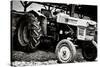 Vintage Kubota L225 Tractor Black and White Art Print Poster-null-Stretched Canvas