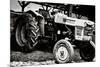 Vintage Kubota L225 Tractor Black and White Art Print Poster-null-Mounted Poster