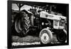 Vintage Kubota L225 Tractor Black and White Art Print Poster-null-Framed Poster