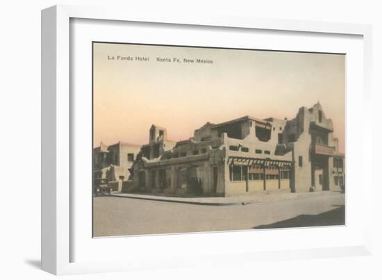 Vintage La Fonda Hotel, Santa Fe, New Mexico-null-Framed Art Print