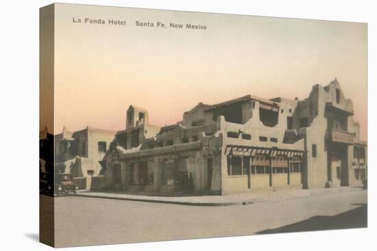 Vintage La Fonda Hotel, Santa Fe, New Mexico-null-Stretched Canvas