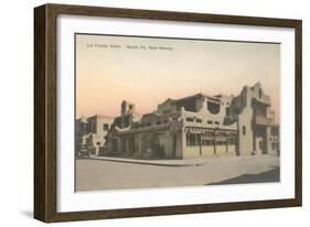 Vintage La Fonda Hotel, Santa Fe, New Mexico-null-Framed Art Print